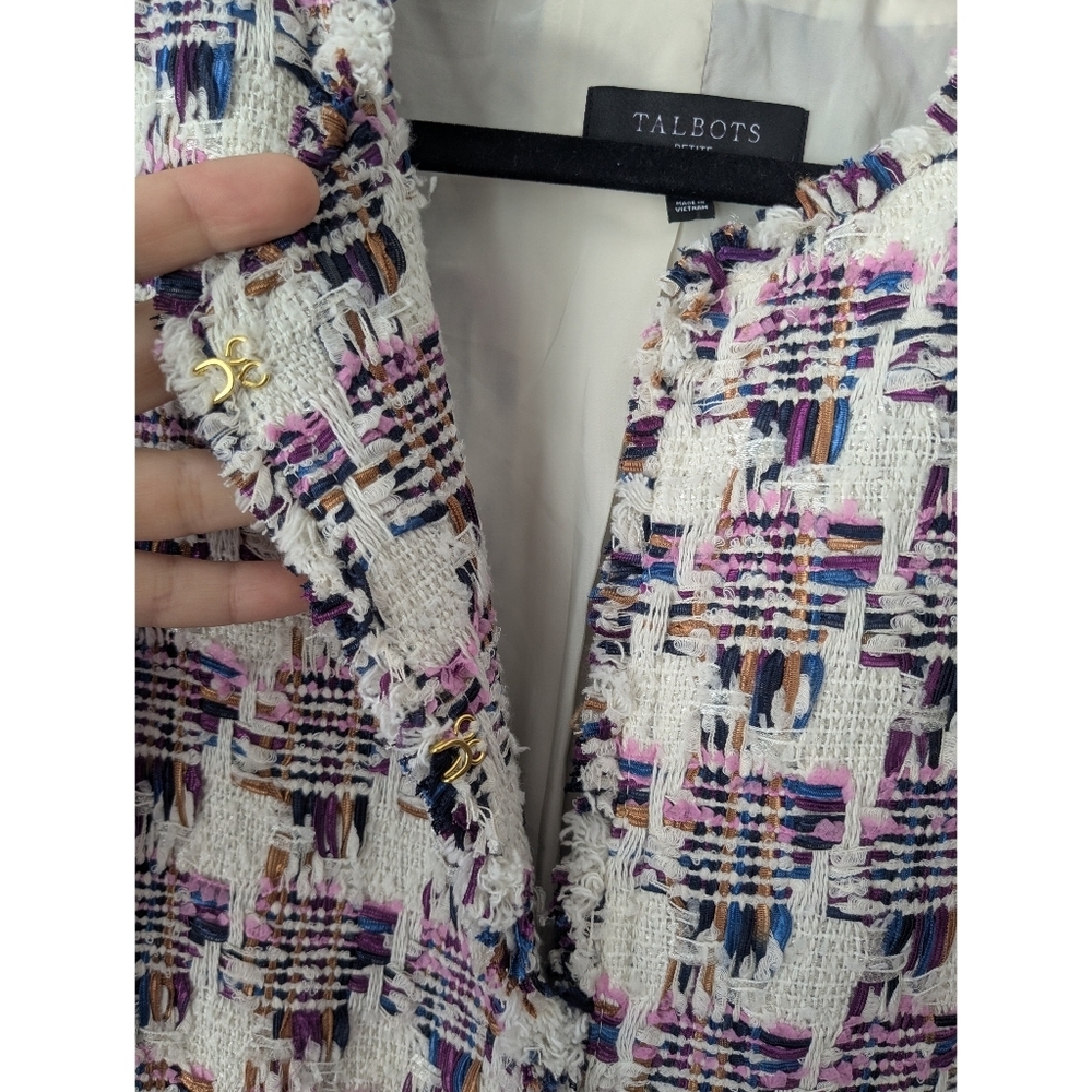Talbots Collarless Tweed Blazer - Picture 7 of 8